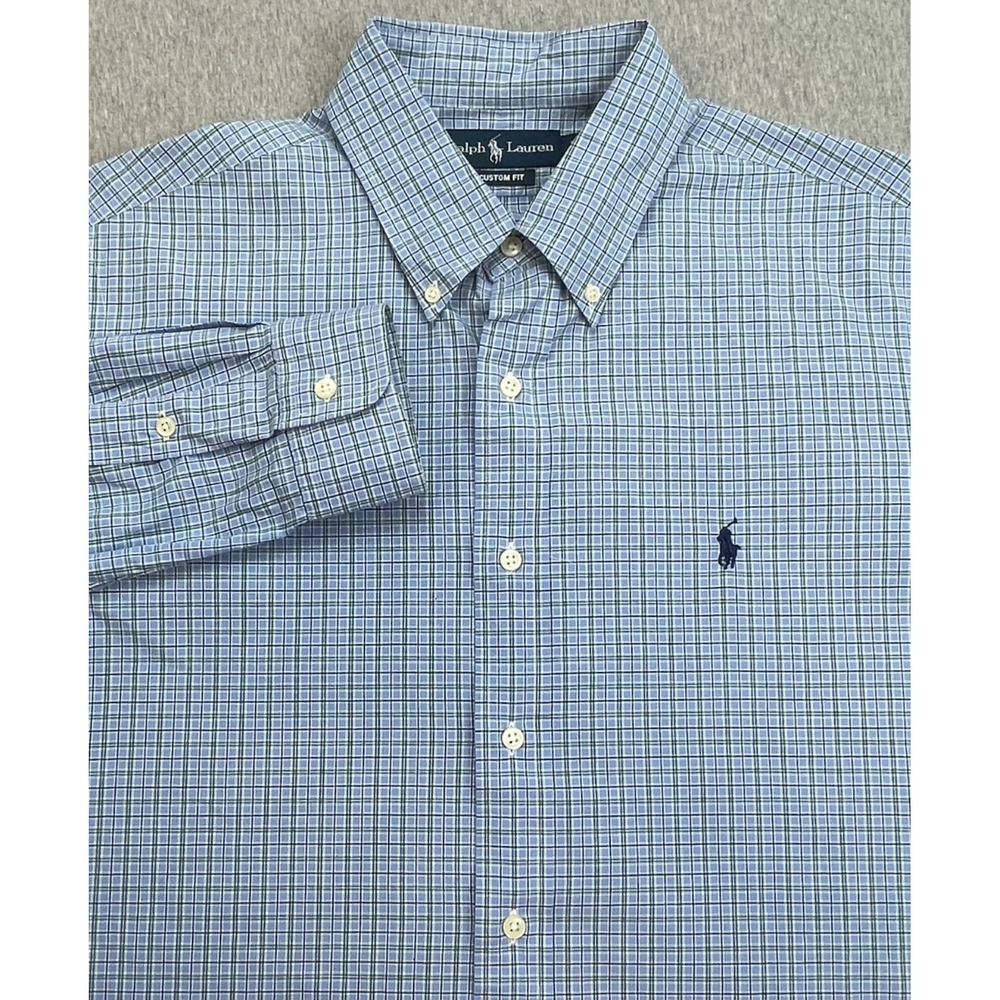 Ralph Lauren Shirt‎ Mens Large Plaid 100% Cotton Button Down Pony